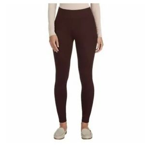 Matty M Women's High Rise Pull On Slub Legging Pant Back Patch Pockets